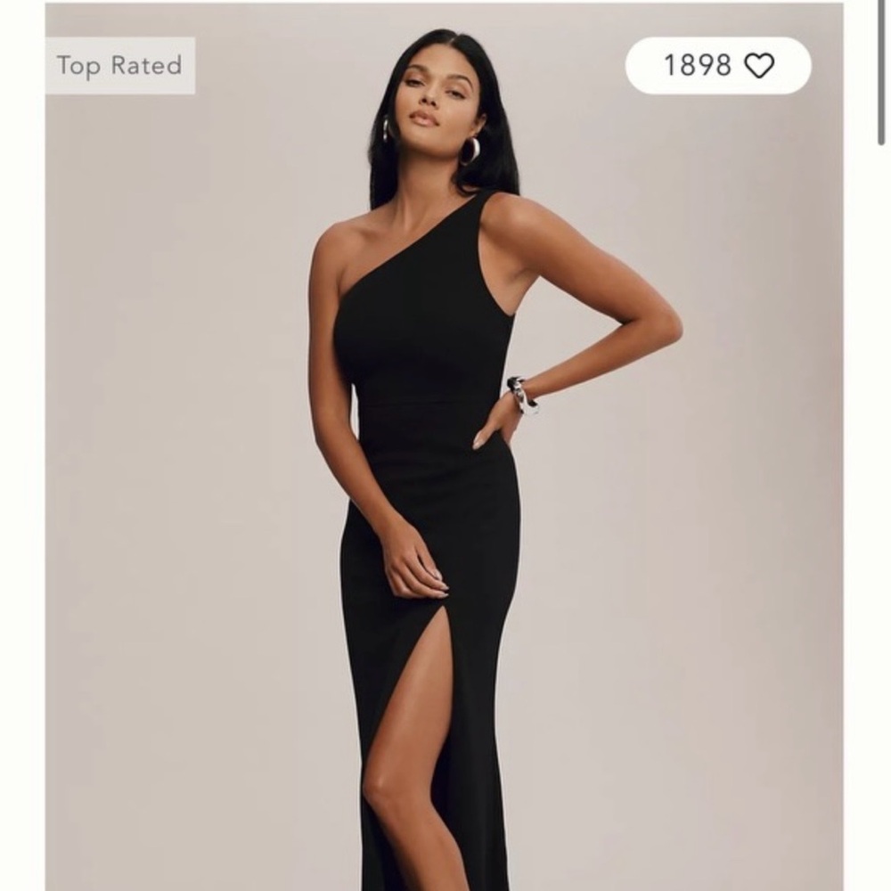 BHLDN Black One-Shoulder bridesmaids dress